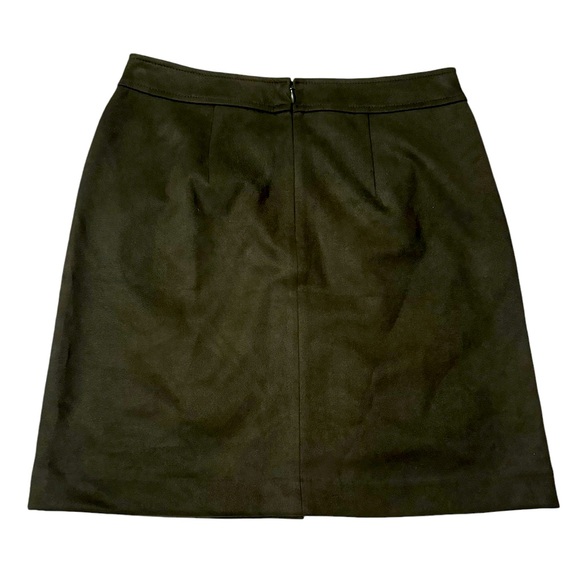NWT size 6T LOFT Rich Dark Olive Green Suede Short Mini Skirt - Picture 2 of 3